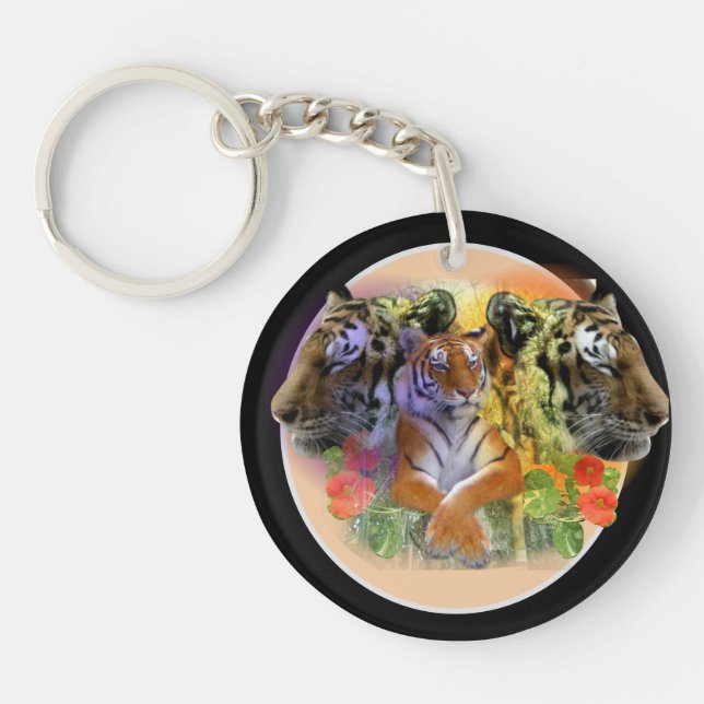 Tiger at Henry Doorly Zoo Keychain (Front)