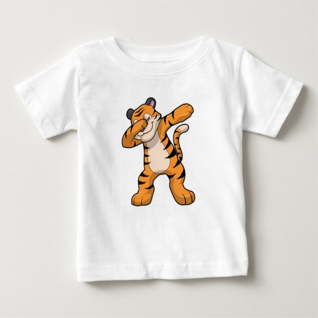 Tiger at Hip Hop Dance Dab Baby T-Shirt (Front)