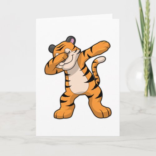 Tiger at Hip Hop Dance Dab Card
