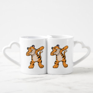 Tiger at Hip Hop Dance Dab Coffee Mug Set