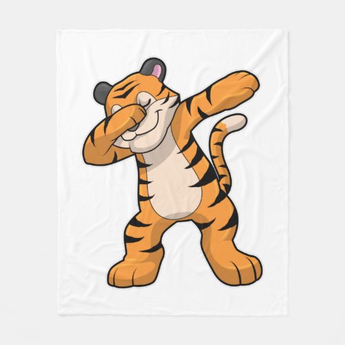 Tiger at Hip Hop Dance Dab Fleece Blanket