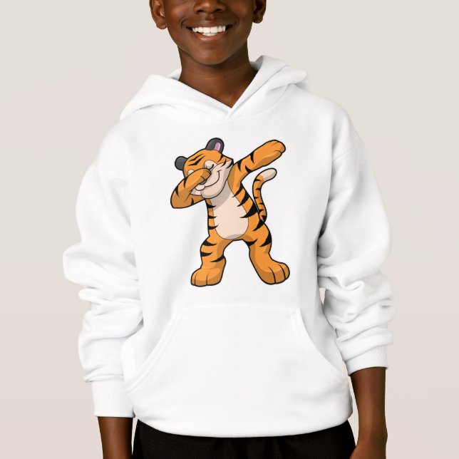 Tiger at Hip Hop Dance Dab Hoodie (Front)