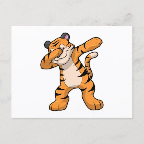 Tiger at Hip Hop Dance Dab Postcard