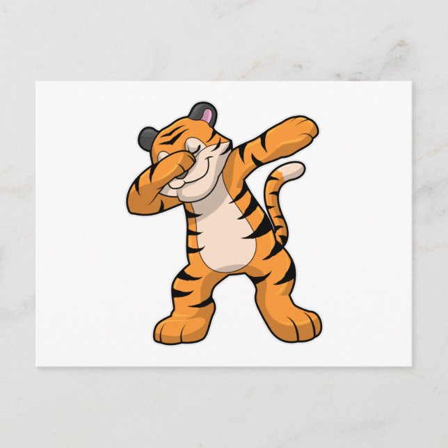 Tiger at Hip Hop Dance Dab Postcard (Front)