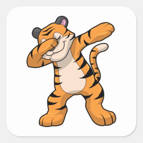 Tiger at Hip Hop Dance Dab Square Sticker