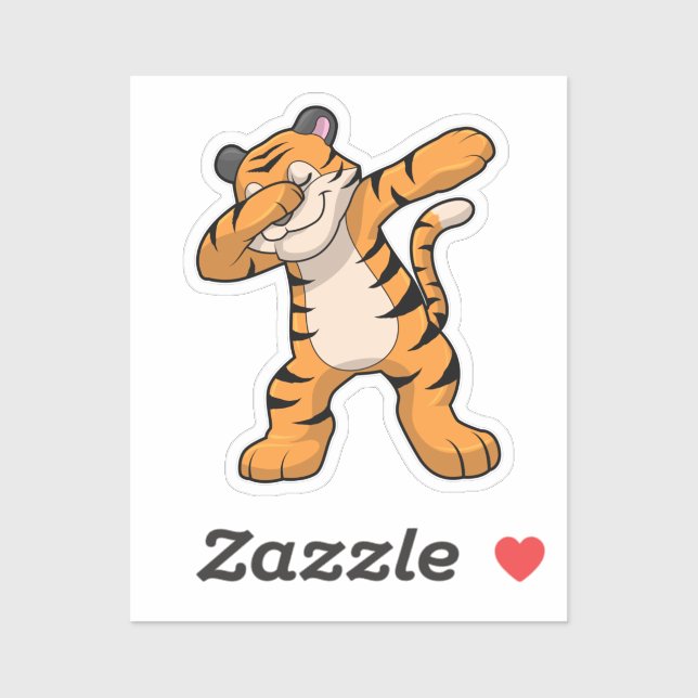 Tiger at Hip Hop Dance Dab Sticker (Sheet)