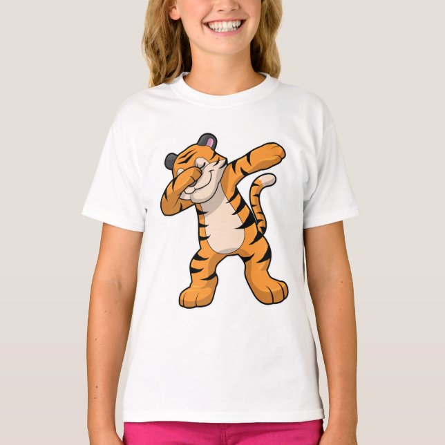 Tiger at Hip Hop Dance Dab T-Shirt (Front)