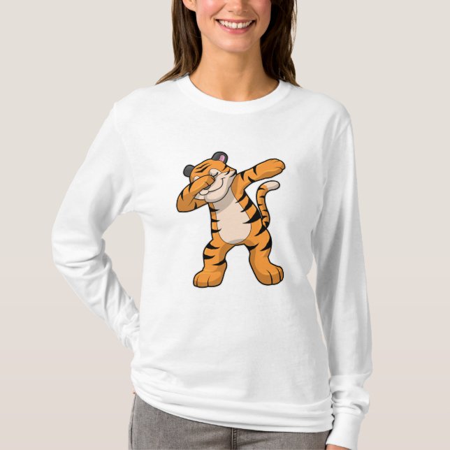 Tiger at Hip Hop Dance Dab T-Shirt (Front)
