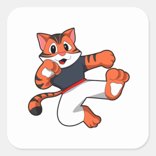 Tiger at Martial art Karate Square Sticker