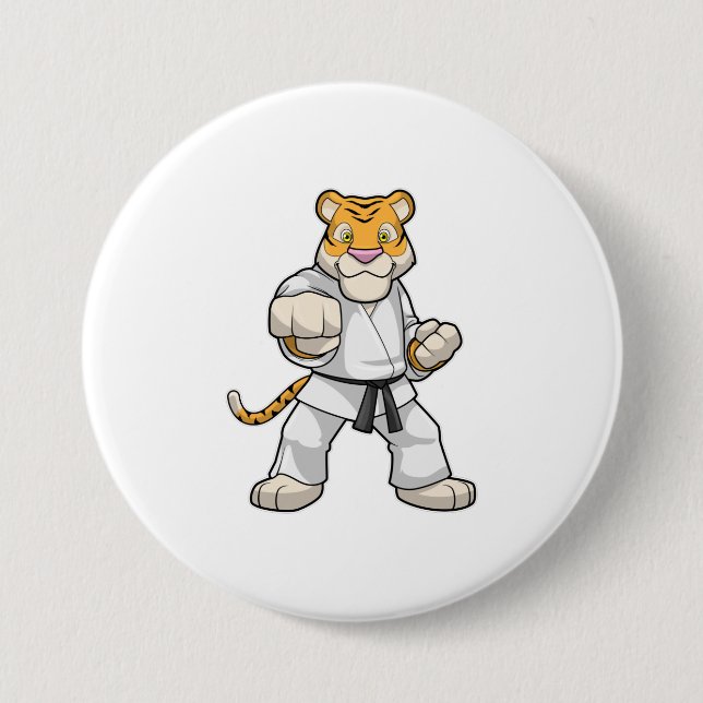 Tiger at Martial arts Karate Button (Front)
