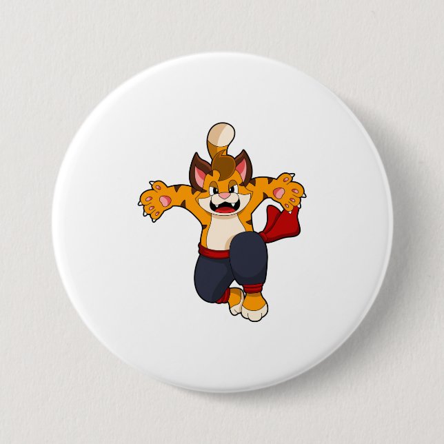 Tiger at Martial arts Karate Button (Front)