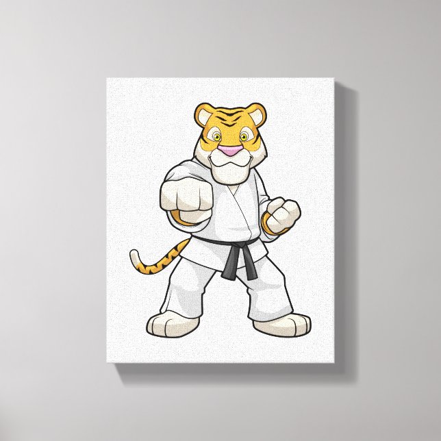 Tiger at Martial arts Karate Canvas Print (Front)