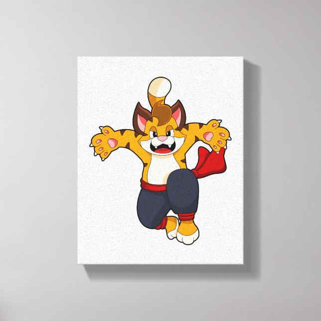 Tiger at Martial arts Karate Canvas Print (Front)