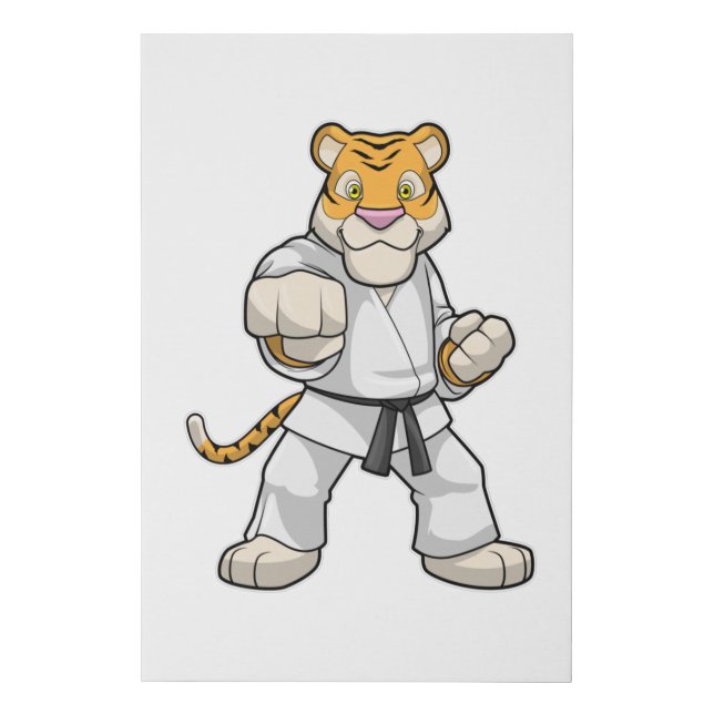 Tiger at Martial arts Karate Faux Canvas Print (Front)