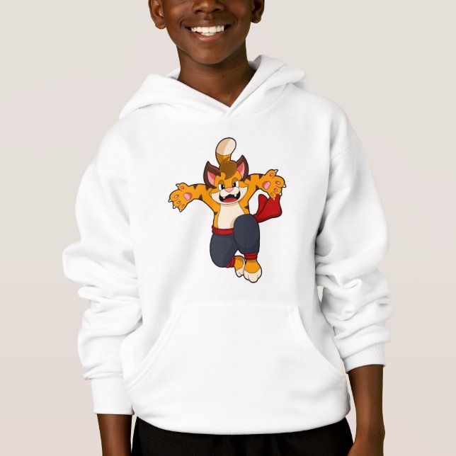 Tiger at Martial arts Karate Hoodie (Front)