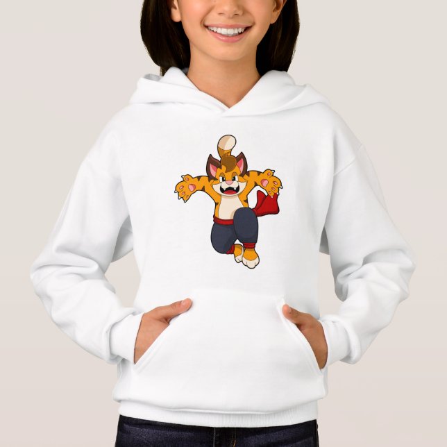 Tiger at Martial arts Karate Hoodie (Front)
