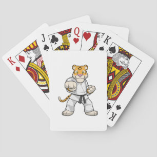 Tiger at Martial arts Karate Poker Cards