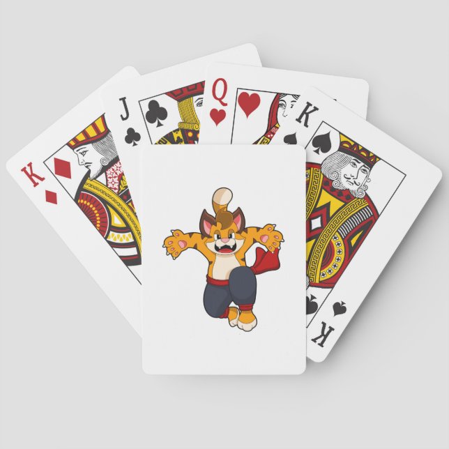 Tiger at Martial arts Karate Poker Cards (Back)
