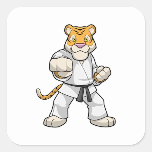 Tiger at Martial arts Karate Square Sticker