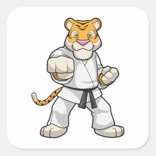 Tiger at Martial arts Karate Square Sticker