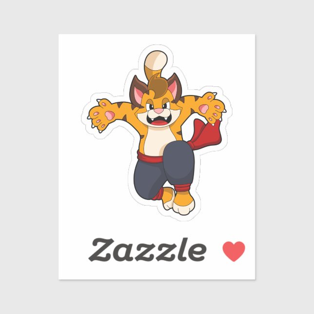 Tiger at Martial arts Karate Sticker (Sheet)