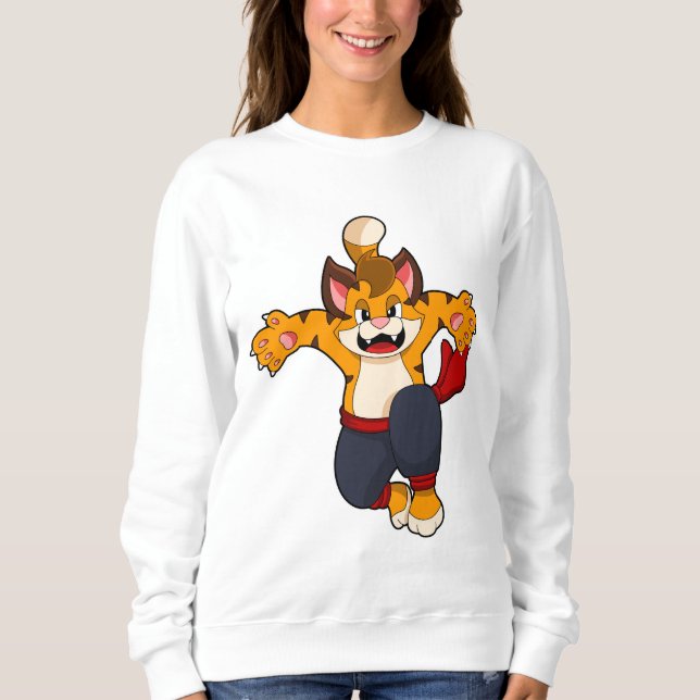 Tiger at Martial arts Karate Sweatshirt (Front)