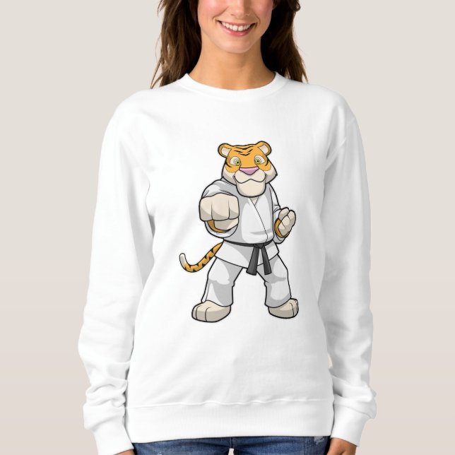 Tiger at Martial arts Karate Sweatshirt (Front)