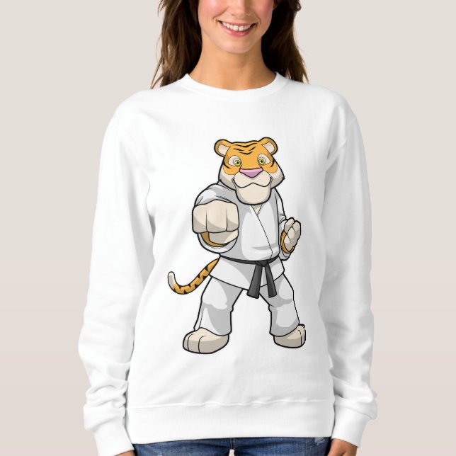 Tiger at Martial arts Karate Sweatshirt (Front)