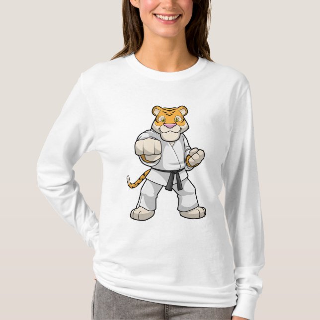 Tiger at Martial arts Karate T-Shirt (Front)