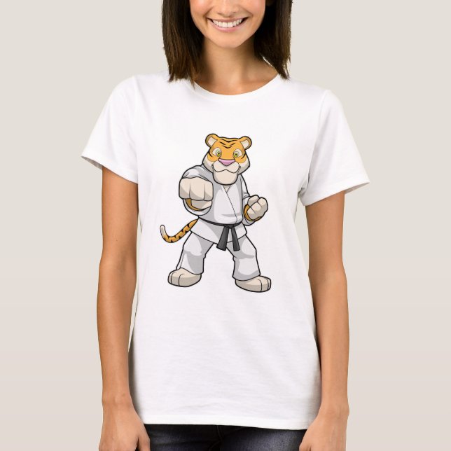 Tiger at Martial arts Karate T-Shirt (Front)