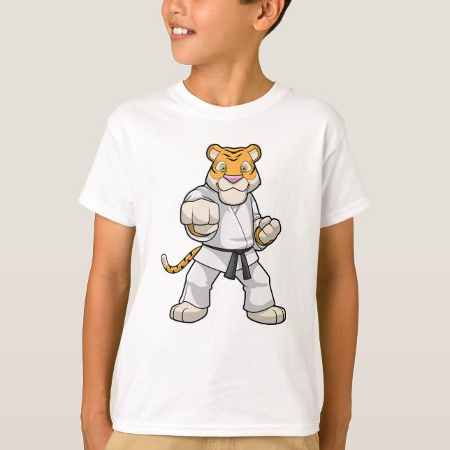 Tiger at Martial arts Karate T-Shirt (Front)
