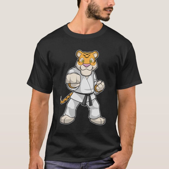 Tiger at Martial arts Karate T-Shirt (Front)