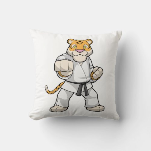 Tiger at Martial arts Karate Throw Pillow