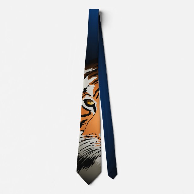 Tiger at night neck tie (Front)