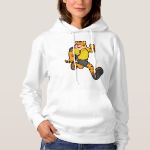 Tiger at Running with Backpack Hoodie