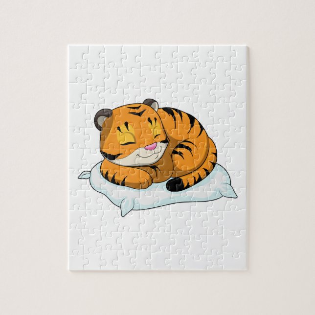 Tiger at Sleeping with Pillow Jigsaw Puzzle (Vertical)