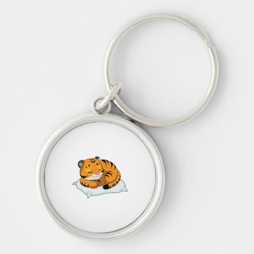 Tiger at Sleeping with Pillow Keychain
