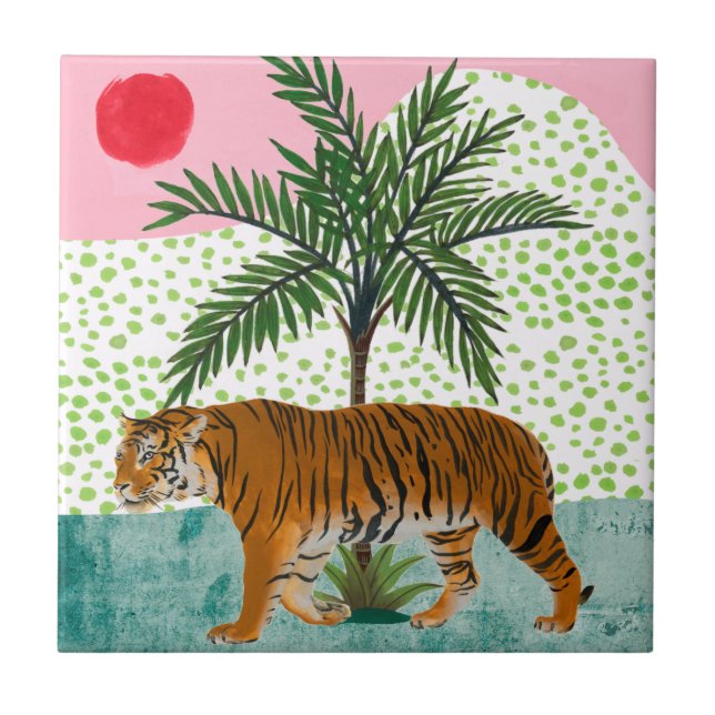 Tiger at Sunrise Ceramic Tile (Front)