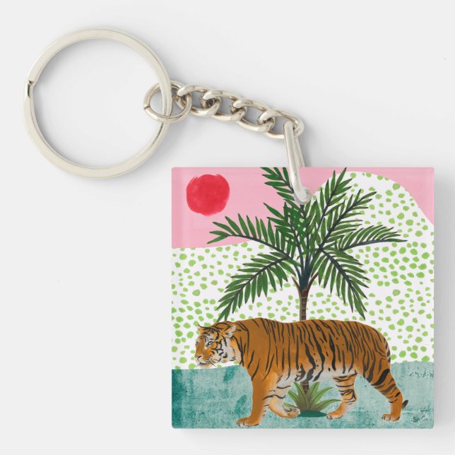 Tiger at Sunrise Keychain (Front)