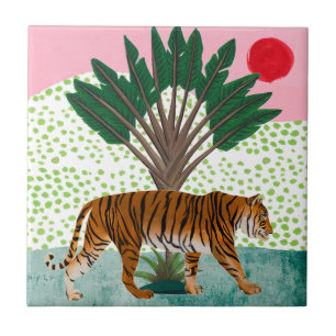 Tiger at Sunset Ceramic Tile
