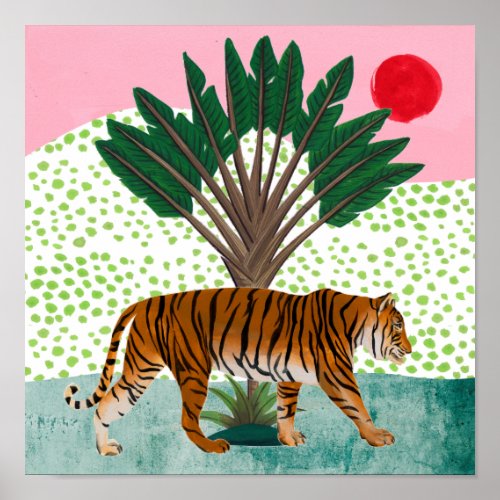 Tiger at Sunset Poster