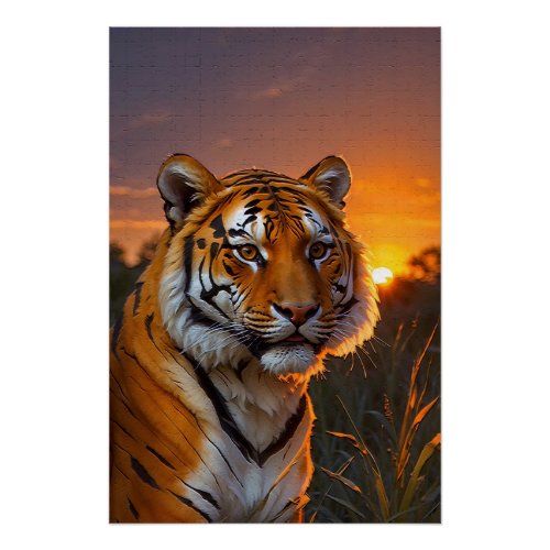Tiger at Sunset Poster