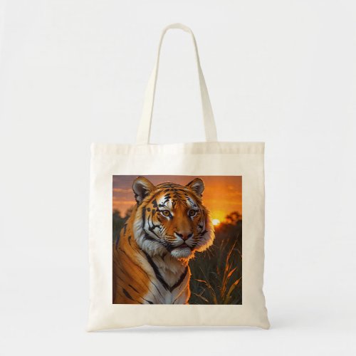 Tiger at Sunset Tote Bag
