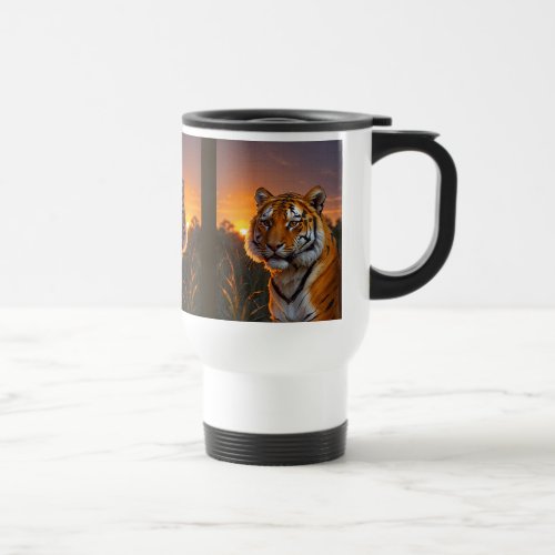 Tiger at Sunset Travel Mug