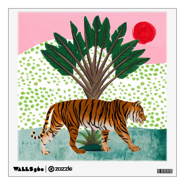 Tiger at Sunset Wall Decal (Front)