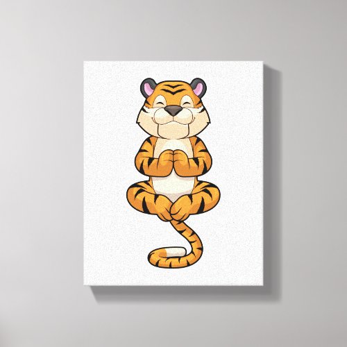 Tiger at Yoga Fitness Canvas Print