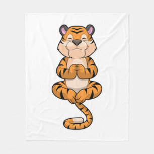Tiger at Yoga Fitness Fleece Blanket