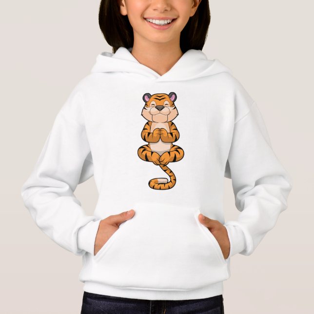 Tiger at Yoga Fitness Hoodie (Front)