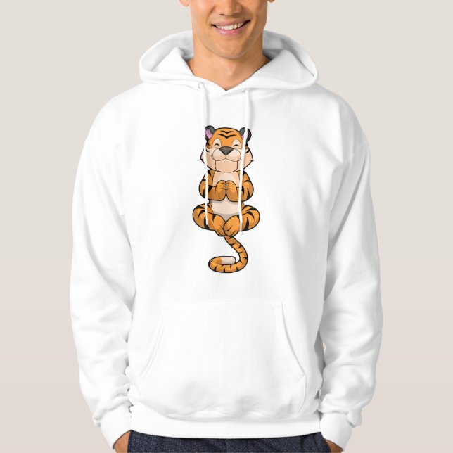 Tiger at Yoga Fitness Hoodie (Front)