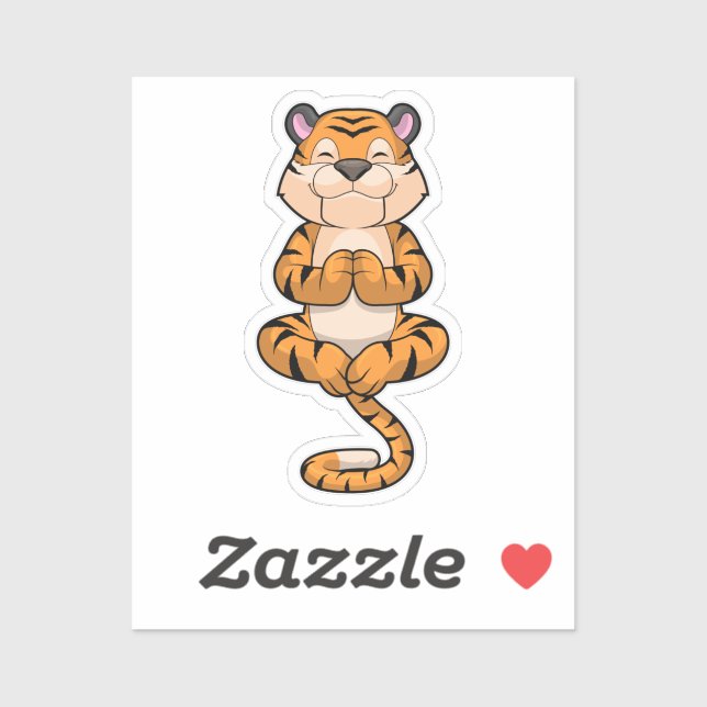 Tiger at Yoga Fitness Sticker (Sheet)